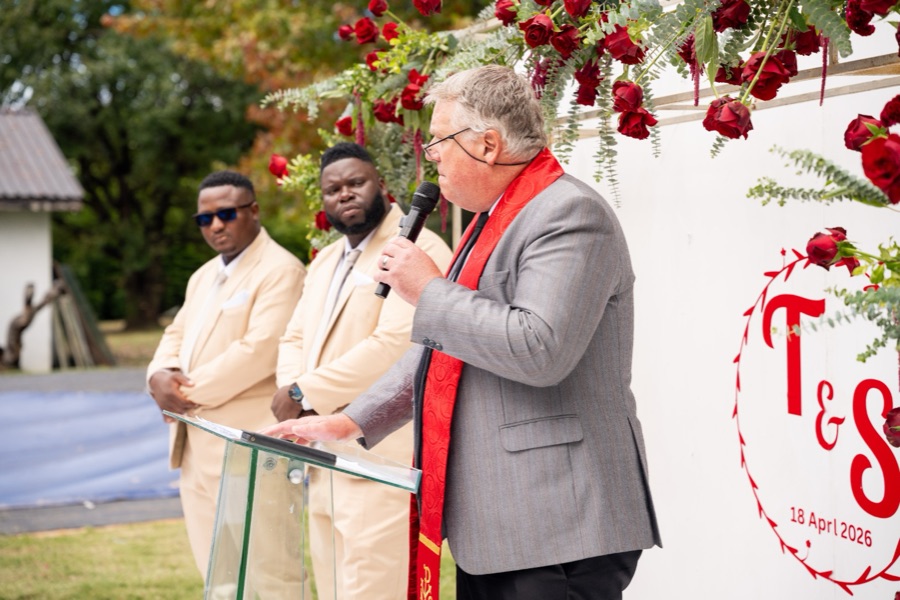 Wedding ceremony by Dr. Gerrit Rademeyer in Calitzdorp